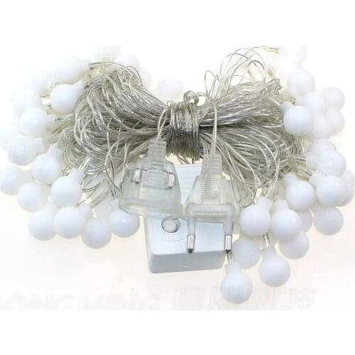 10M 70 LEDs Ball led christmas light string AC 220V/110V EU/US plug christmas tree light silver wire with connecting plug