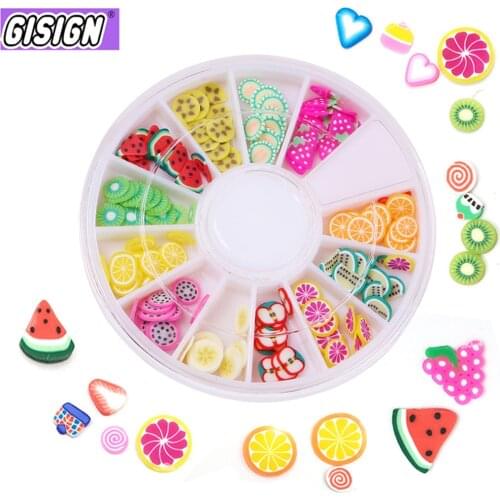 12 style Slices for Slime Slide Crystal Clear Slime Supplies DIY Fruit Box Accessories Decoration Toys For Kids Nails Art