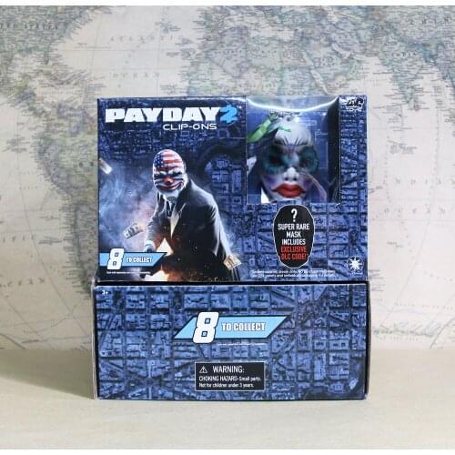 Random 1 Piece Dallas Wolf Houston Jiro Clover Game Payday 2 CLIP-ONS Super Rare Mask Key Chain Figure Model Toys