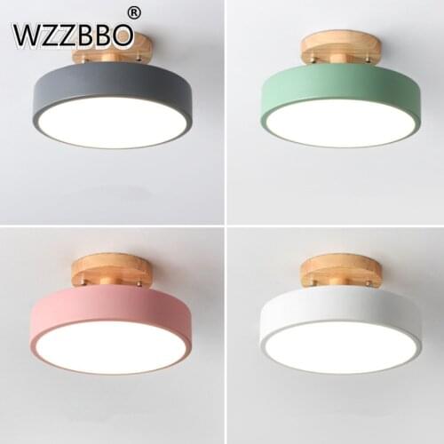 Led Nordic Entrance Hallway Ceiling Lamp Balcony Lamp Wood Round Cloakroom Study Corridor Lamp Bathroom Lighting
