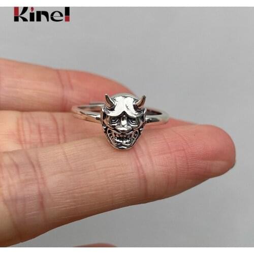 Kinel Silver 925 Jewelry New Fashion Punk-Style Party Women Creative Geometric Hip Hop Rock Opening Rings