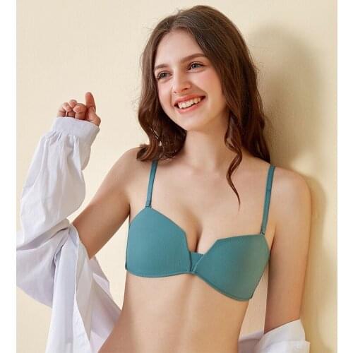 Wasteheart Women Fashion Purple Green Sexy Wireless Bra One-Piece Active Bras Female Bras Seamless Invisible Cup A B C Nylon