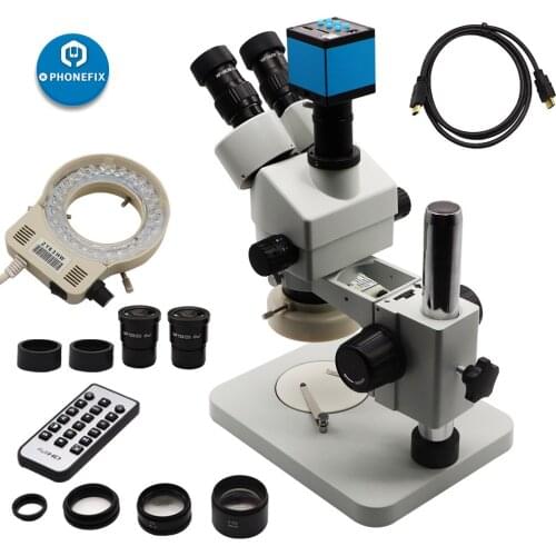 3.5-90X 14MP HDMI camera digital industrial microscope trinocular Simul-Focal Mobile Phone circuit board BGA Soldering Tools