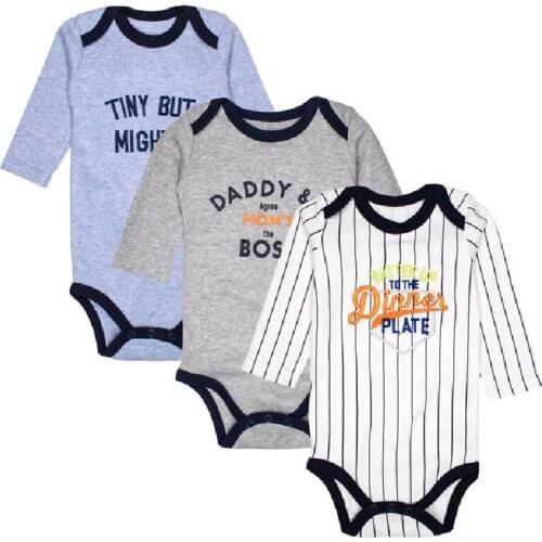 3/pack Cotton Baby Bodysuits Spring Autumn Top Quality Boys Clothing Long Sleeve Underwear Infant Pajamas Clothes girls jumpsuit