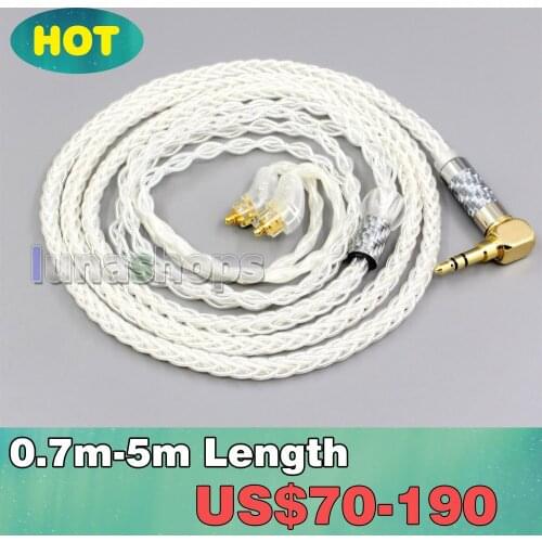 4.4mm XLR 2.5mm 3.5mm 99% Pure Silver 8 Core Earphone Cable For Sony XBA-H2 XBA-H3 XBA-Z5 xba-A3 xba-A2 LN006775