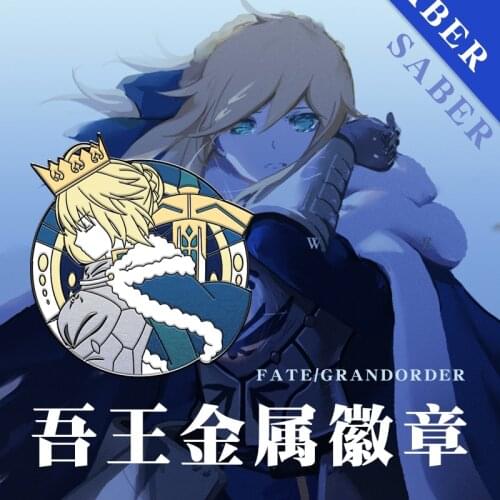 Anime Fate/stay night Altria Pendragon Saber Metal Badge Figure Brooch Pin Bags Pendant Medal Button Souvenir Costume Gift