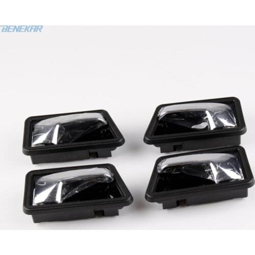 Benekar Set 4 Left Right Inside Door Black Chrome Handle for Volkswagen Santana 2000