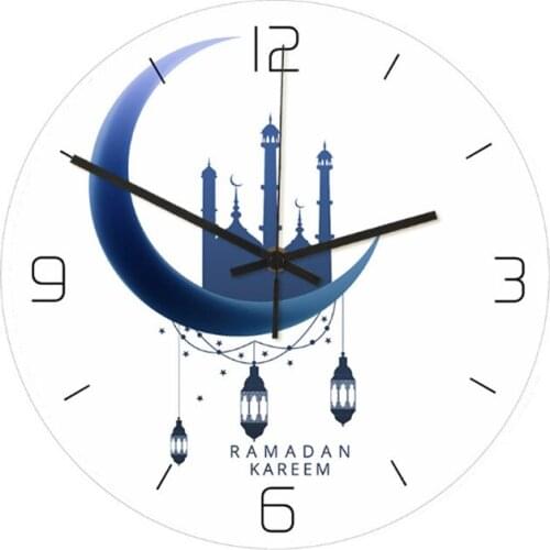 Frameless 3D Wall Clock Decal Sticker Muslim Ramadan Mubarak Home Decor Wall Clock Posters Wallpaper Islamic Wall Clock
