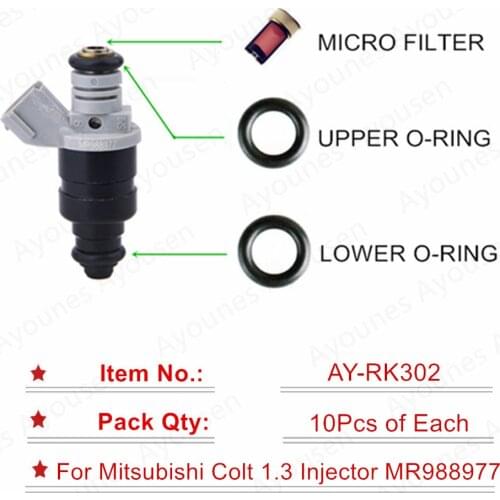 Free shipping 10sets Fuel Injector Repair Kit For Parts #MR988977 For Mitsubishi Colt 1.3L 2004-2008