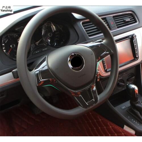 Free Shipping ABS Chrome Steering wheel decorative sequins Car stickers for Volkswagen VW JETTA 6 MK6 BORA POLO tiguan L