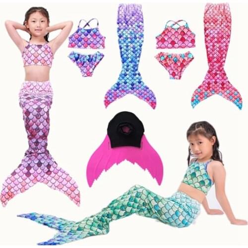 Fashion Ariel High quality Girls Kids Mermaid Tail Swimmable Bikini Set Swimsuit Swimming Costume Cosplay