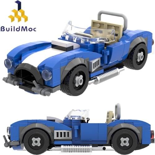 Buildmoc Technical Car Roadster AC Cobra Shelby Widescreen Speed Champions Supercar Mini Model Building Blcoks Vehicles Kid Toys