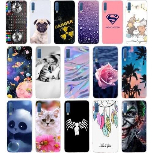 W Case For Samsung Galaxy A7 2018 Phone Cover Silicone Colorful Printing Back Case Cover For Samsung A7 2018 A750 A750F 6.0 Inch