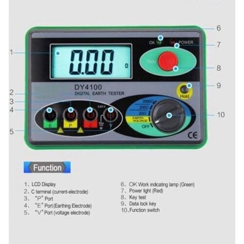 NEW Digital Resistance Tester Earth Ground Meter Multimeter with Higher Accuracy Power Systems Inspection Tool