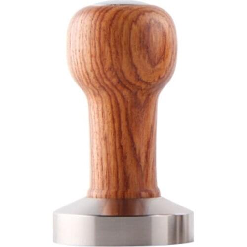 Wooden Coffee Tamper Food Grade 51MM/58MM Coffee Powder Hammer Handle Espresso Coffee Accessories Stainless Steel Barista Tools