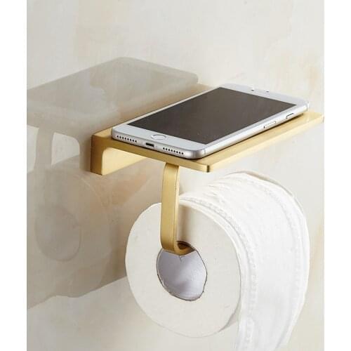 Brass Toilet paper holder Tissue holder Gold WC Paper Roll Rack Kitchen Roll Holder Bathroom Hardware