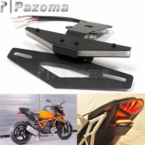 For 1290 Super R 2020 Rear LED Tail Tidy Amber Turn Signal Fender Eliminator Kit W/Adjustable Steel License Plate Holder Bracket