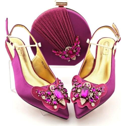 Doershow good price African Wedding Shoes and Bag Set Italian Shoes with Matching Bags Nigerian Women party! HYD1-24