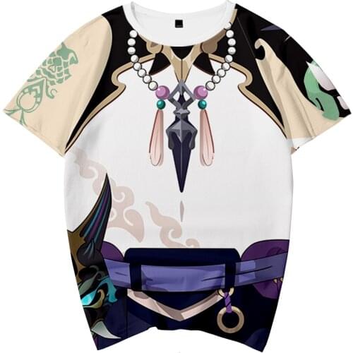 Genshin Impact XIAO 3D Spring Summer Preppy Style Men/Women Street Clothes T-shirt Japan Kawaii Dress up Retro Innovation