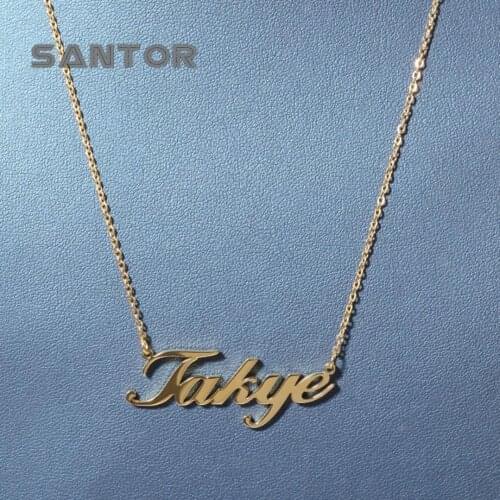 Cusomize letter Pendant Gold Plated Stainless Steel Custom Pendant Necklace For Men Women