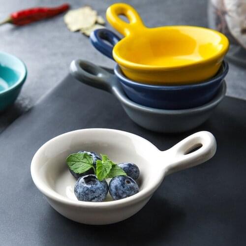 Nordic solid color ceramic household saucer dip seasoning sauce vinegar seasoning saucer commercial sauce dipping dish