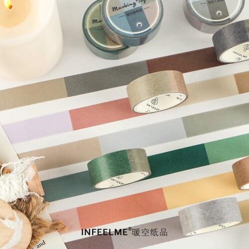 Morandi Color Screening Series Masking Washi Tape Decorative Adhesive Tape Decora Diy Scrapbooking Sticker Label Stationery