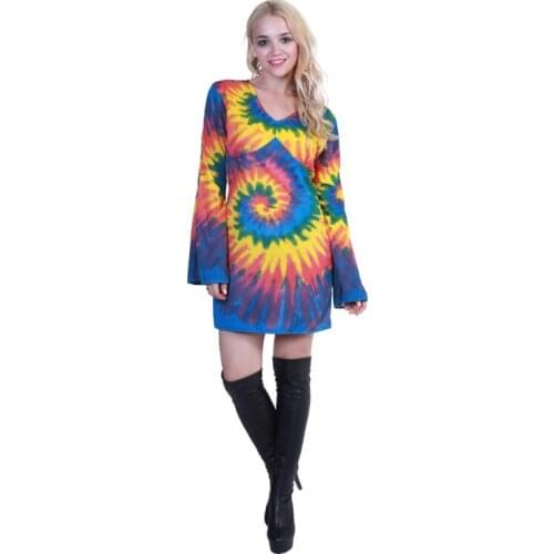 Halloween cosplay costume ladies party rendering hippie outfit