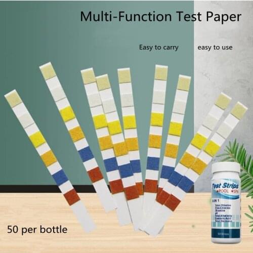 6-In-1 PH Litmus Paper Swimming Pool PH Test Paper PH Value Alkalinity Hardness Test Strip PH Tester Pool Cleaner Accessories