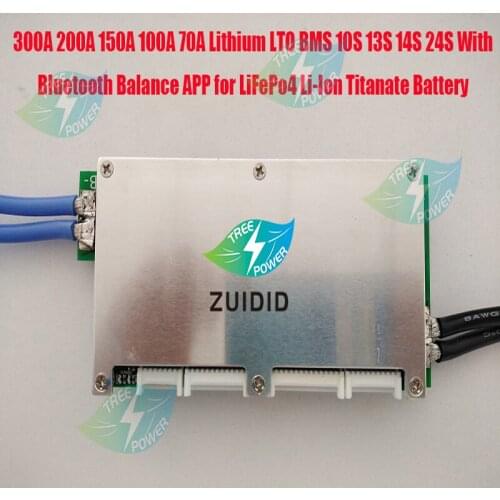300A 200A 150A 100A 70A Lithium LTO BMS 10S 13S 14S 24S With Bluetooth Balance APP for LiFePo4 Li-Ion Titanate Battery