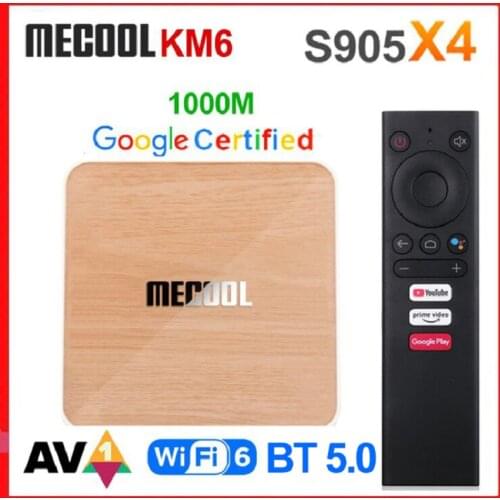 Mecool KM6 Deluxe ATV Android 10 Amlogic S905X4 AndroidTV 10.0 Google Certified Dual WiFi 6 1000M 4GB 64GB Media Player 2G16G