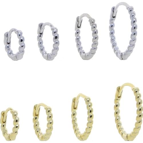 100% 925 Sterling Silver Rhodium Gold Plated 6mm 8mm 10mm 13mm Various Sized Rope Band Mini Huggie Hoop Earring