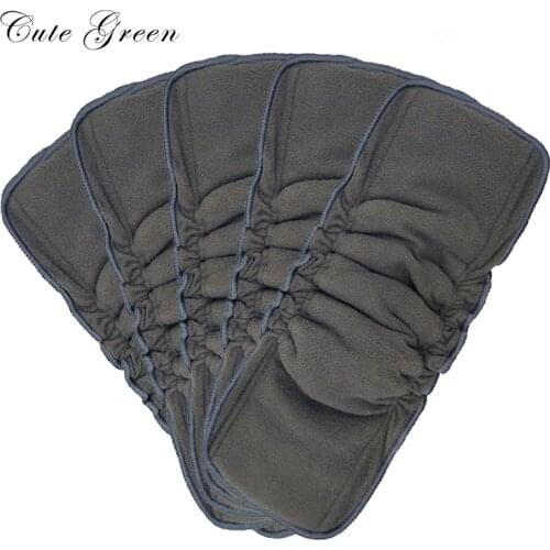 5pcs Reusable Washable Inserts Boosters Liners For Real Pocket Cloth Nappy Diaper Microfibre Bamboo Charcoal Diaper Insert