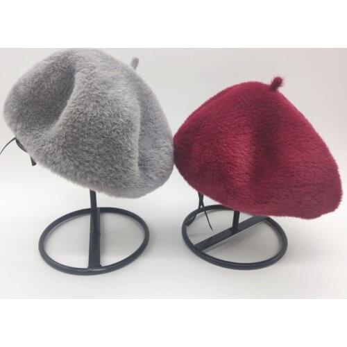 Fashion New Women Female Wool Beret Hat Winter Warm thick Flet Artist Pumpkin Cap