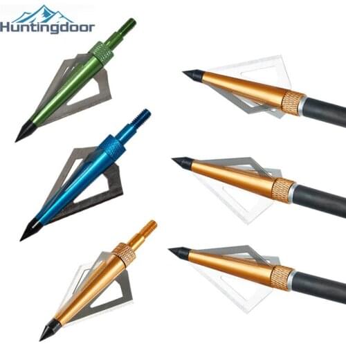 12/24PCS Hunting Arrowheads 125grain Sharp 3 blades Stainless fishing Arrow Tips Steel Aluminum Alloy broadHeads for Crossbow