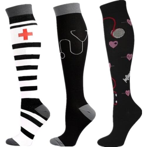 New Compression Socks 20-30 MmHg Men Women Knee High Stockings Compression Socks Fit For Medical Edema Diabetes Varicose Veins