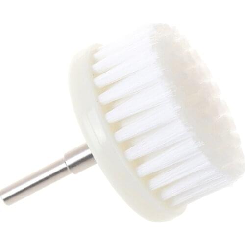 New 60mm White Soft Drill Powered Brush Head For Cleaning Car Carpet Bath Fabric