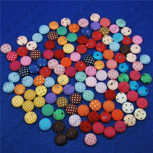 NEW Fashion Multi Dot Fabric 15mm*15mm Round Flat Back Appliques Wedding DIY Craft Decorations Button Accessories 200pcs NK-04