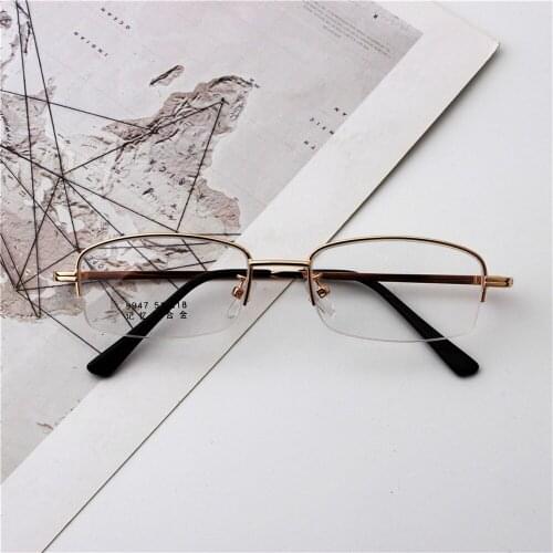Fashion Retro Halfrim Titanium Frame Blu Light Blocking Memory Temples Reading Glasses Men Women+1 +1.5 +2 +2.5 +3 +3.5 +4