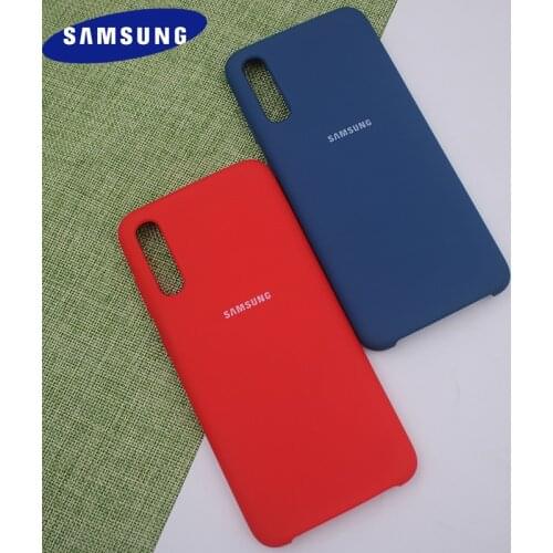 Original Samsung A70 A50 Solid Color Silicone Case Silky Soft-touch Back Protective Cover For Galaxy A70 A50 SM-A7050ZKUCHC
