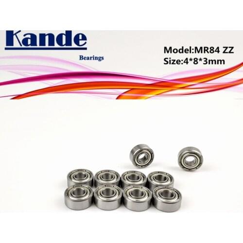 Kande Bearings 10pcs MR84ZZ 4x8x3mm/ 10pcs MR84 MR84( without shields) 4x8x2mm Miniature Ball Bearing