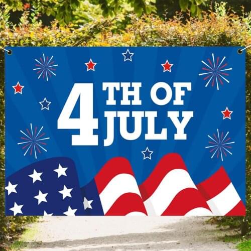 U.S. Independence Day Celebration Background Cloth With Strong Rope Hanging For Photography Events And Party Decorations