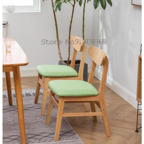 Simple modern solid wood dining chair adult home dining table chair backrest desk chair Nordic milk tea shop leisure stool