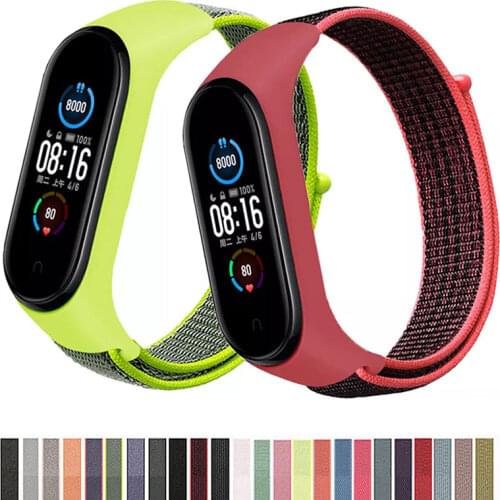 Nylon loop Strap For XIAOMI Mi band 4 mi band 6 mi band 5 Replacement Smart watchband Bracelet Correa Xiaomi mi band 6 5 4 band