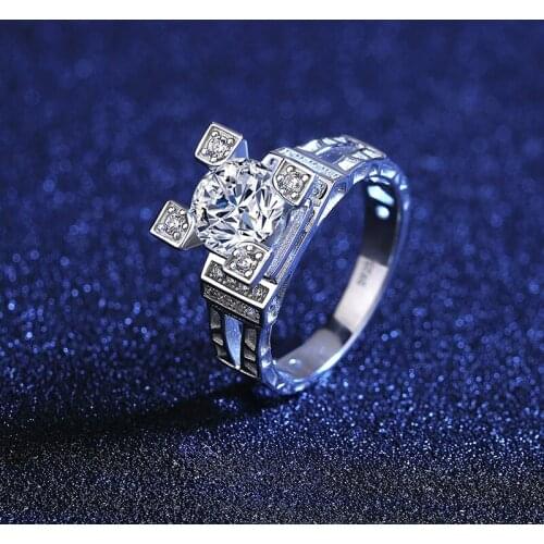 SA SILVERAGE Mosang Diamond Ring Wedding Silver Jewelry S925 Sterling Silver Ring Size 6 7 8 Female Aifei Tower Atmosphere