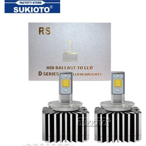 SUKIOTO RS D1S Canbus LED Headlight D3S 100W High Power D2S D4S Car LED Headlamp Bulb D5S D8S Auto Light For BMW Audi Toyota VW