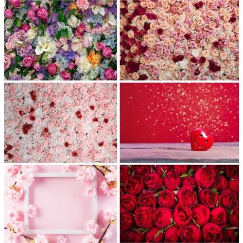 Vinyl Valentines Day Photography Backdrops Wooden Board Flower Party Backgrounds Birthday Decor Photo Backdrop 201214QMH-02