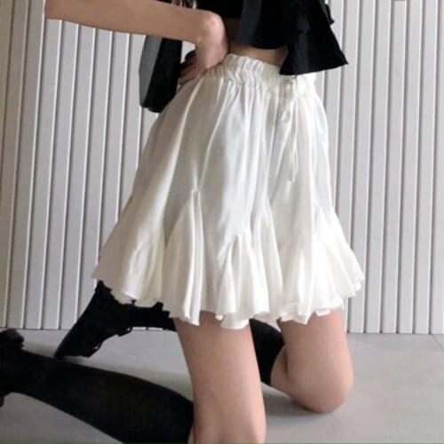 White Black Mini Skirts Sexy Women Solid Minimalist Empire Leisure Summer All-match Student Korean Elegant Streetwear Chic 2021