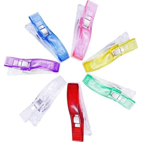 50PCS Fabric Quilting Craft Sewing Knitting Clips Home Office Supply Mixed Plastic Garment Clips Holder for DIY Patchwork