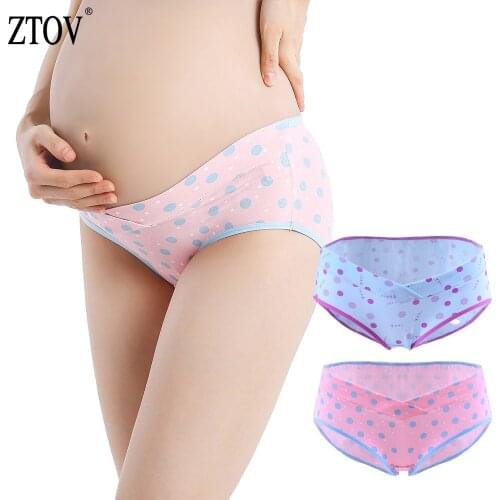ZTOV 2PCS/Lot Cotton Maternity Panties V-shaped Low-Waist Pregnancy Briefs Underwear Panties for Pregnant Women Clothes Clothing