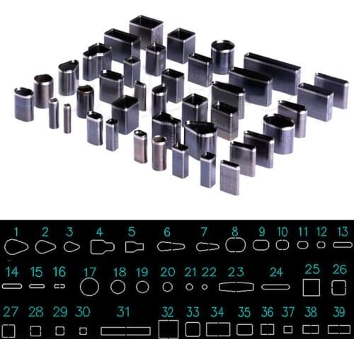 1 Set 39 Shape Style Hole Hollow Cutter Punches Leather Craft Punch Metal DIY Cutter Tool Accessory for Phone Holster Mayitr